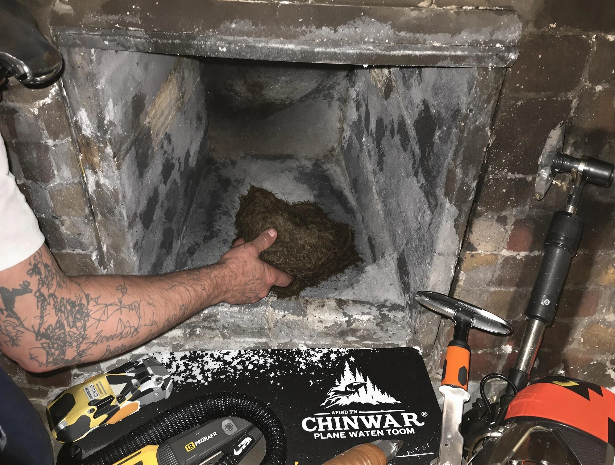 Meadowbrook Chimney Sweep safely removing debris and screening chimney in Meadowbrook, VA