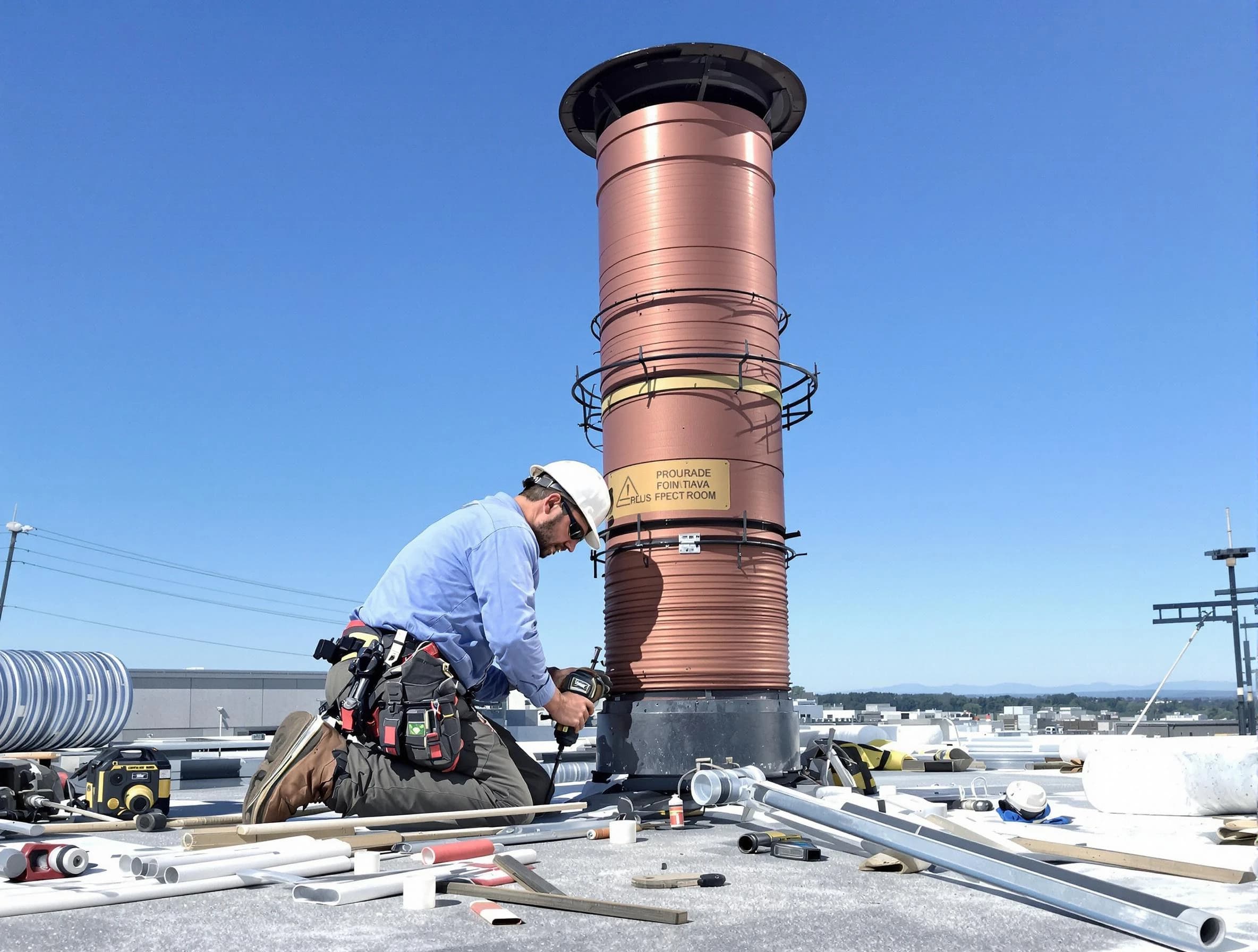 Installed chimney liner by Meadowbrook Chimney Sweep in Meadowbrook, VA