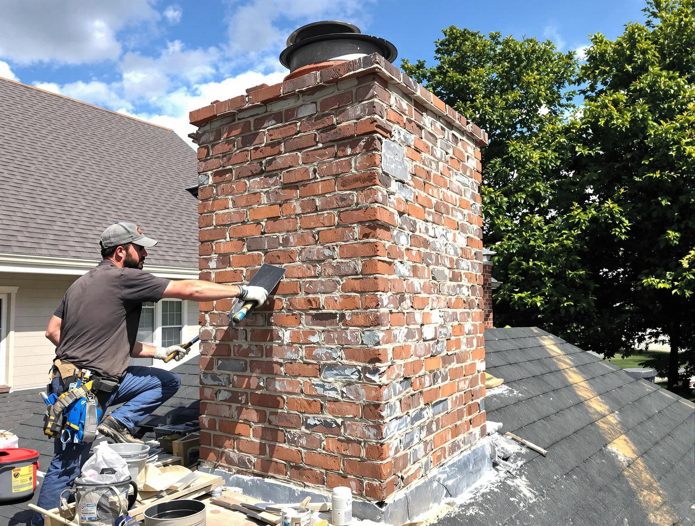 Completed chimney rebuild by Meadowbrook Chimney Sweep in Meadowbrook, VA