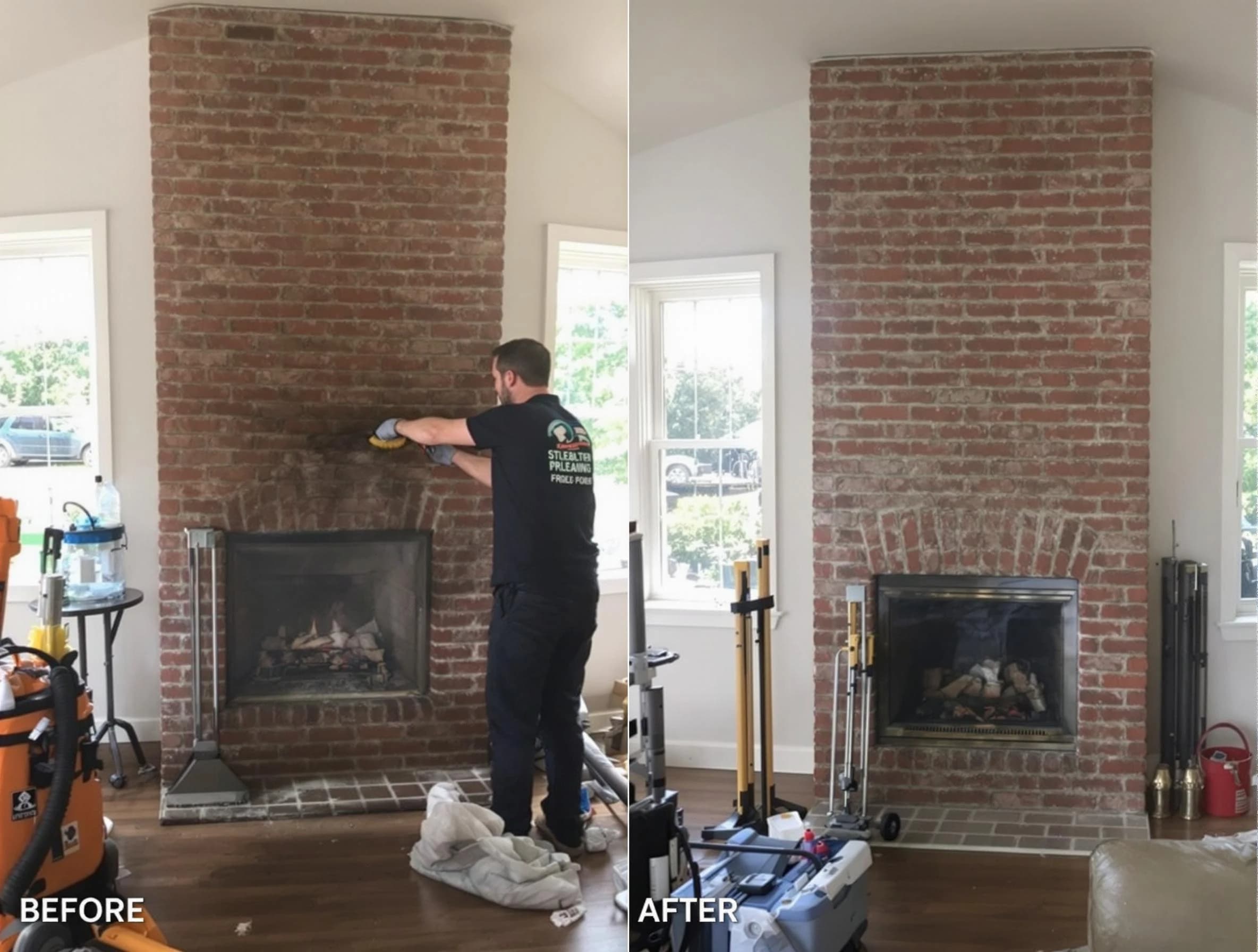 Finished chimney sweeping service by Meadowbrook Chimney Sweep in Meadowbrook, VA