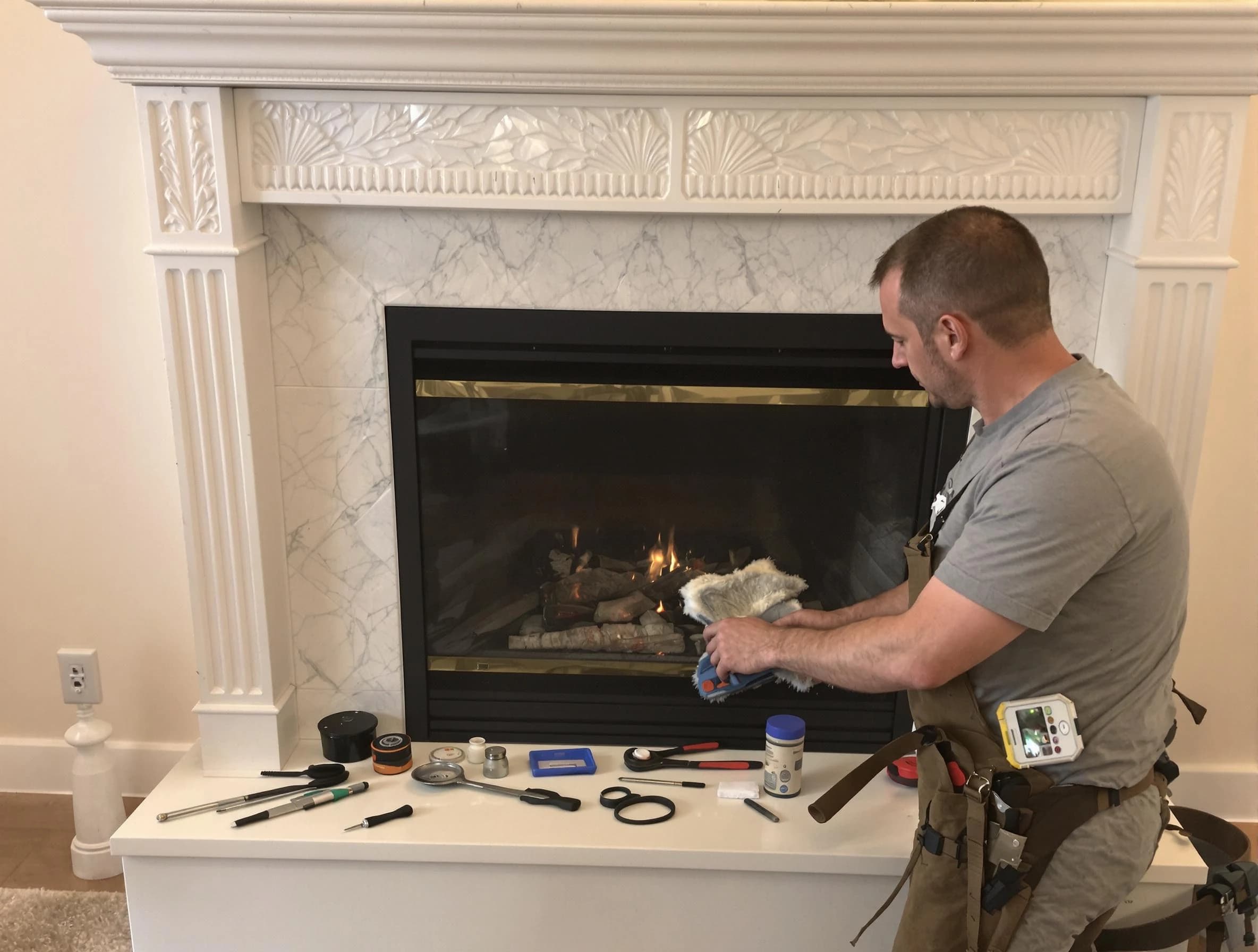 Meadowbrook Chimney Sweep performing fireplace maintenance in Meadowbrook, VA