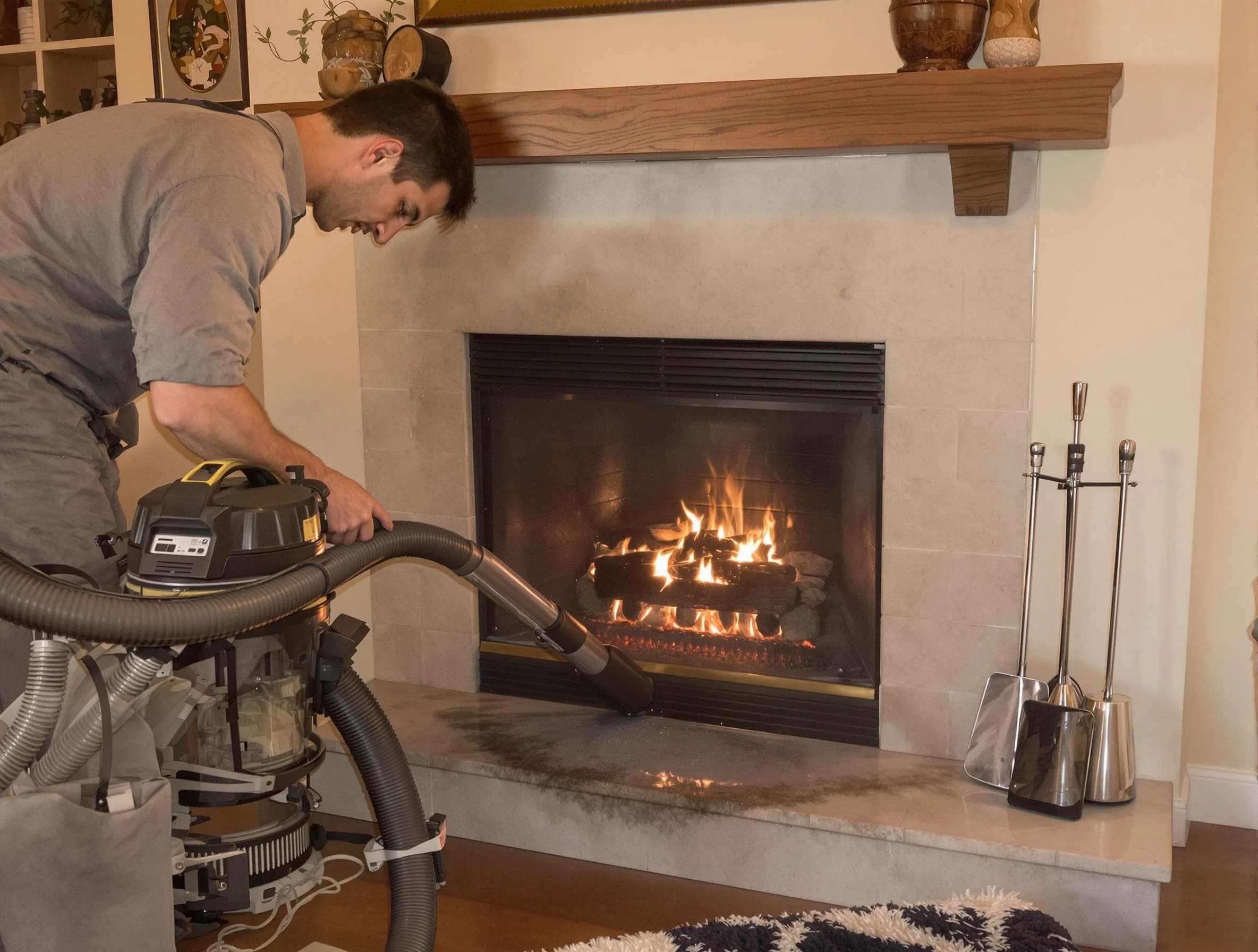 Routine fireplace upkeep by Meadowbrook Chimney Sweep in Meadowbrook, VA