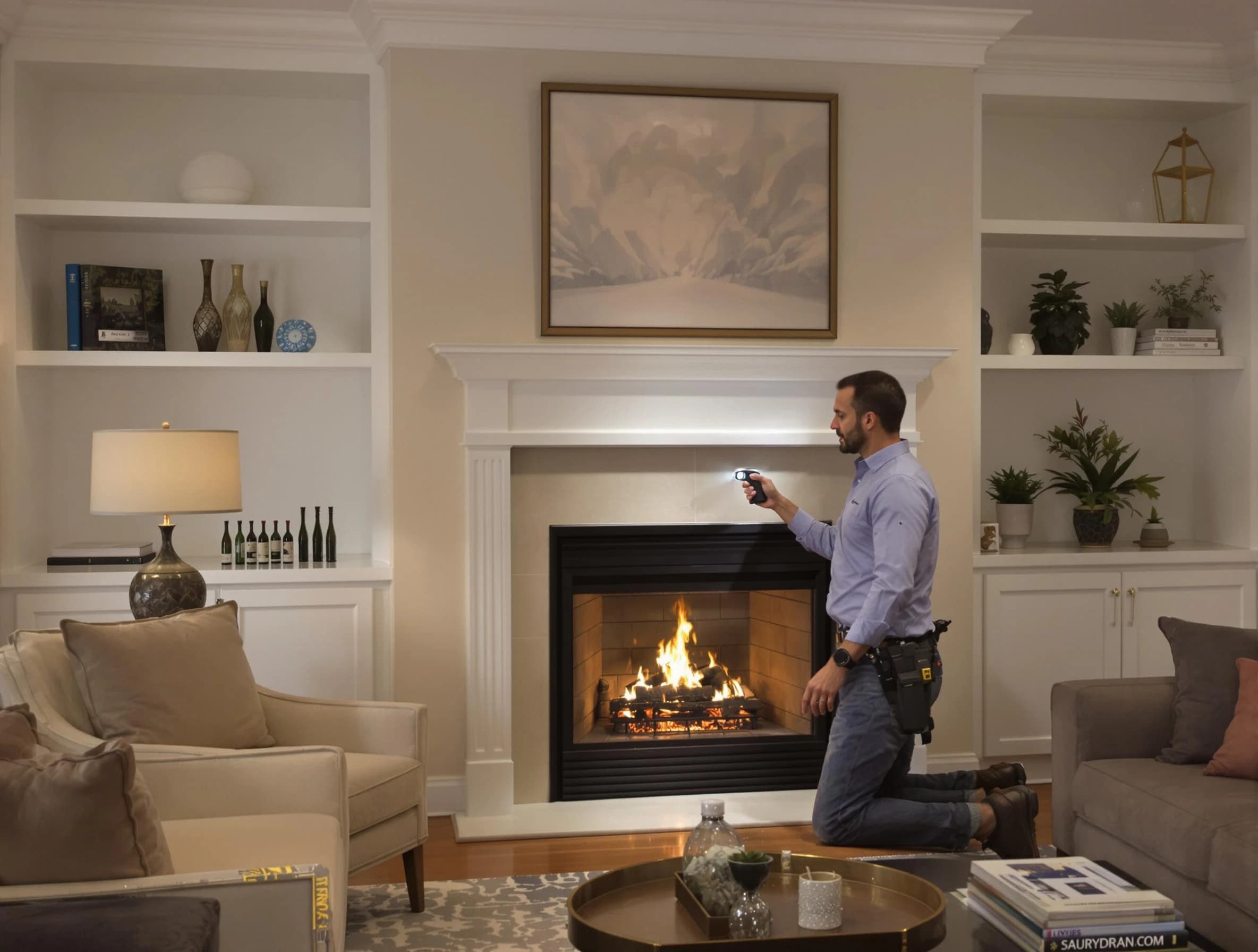 Meadowbrook Chimney Sweep conducting a fireplace safety inspection in Meadowbrook, VA