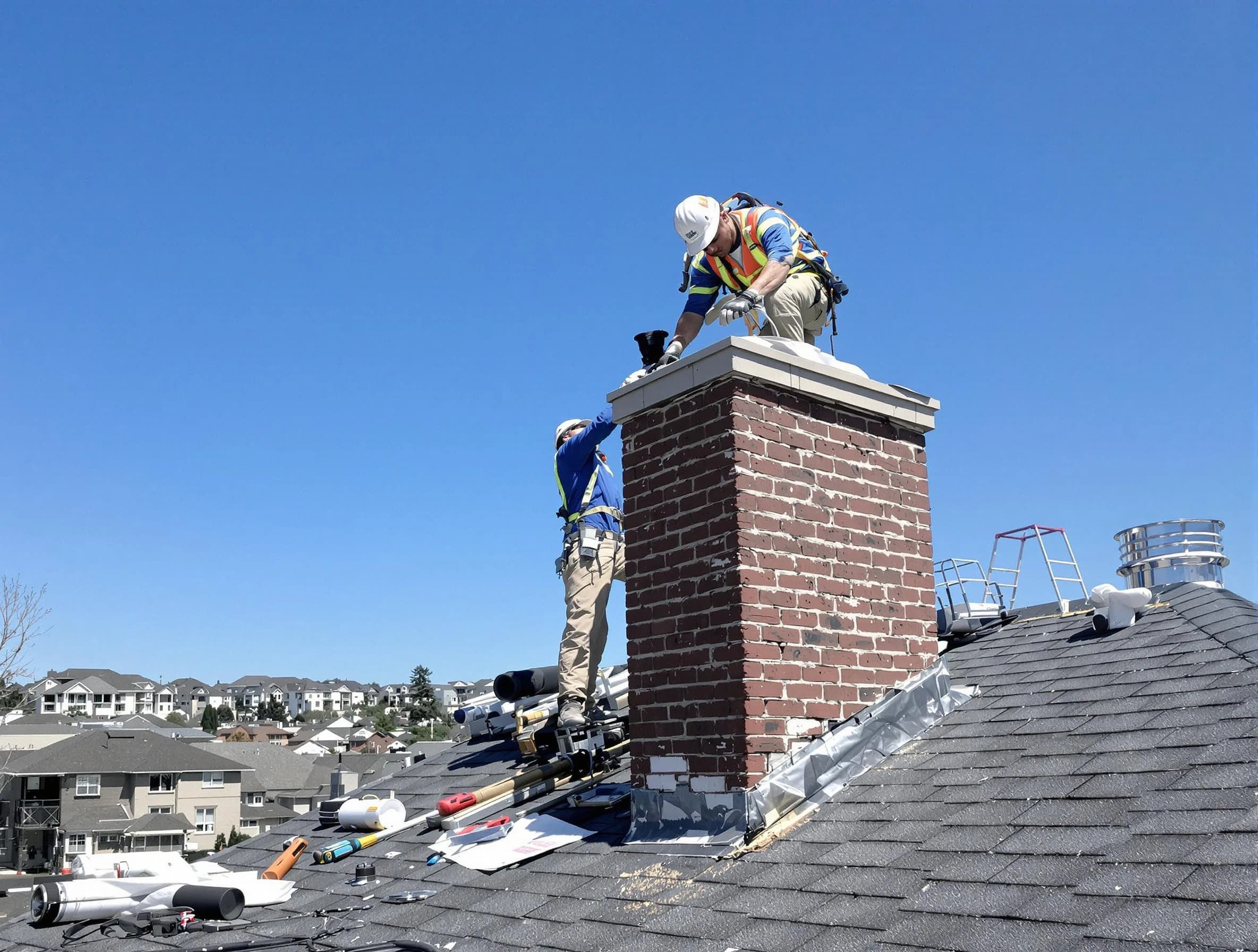 Meadowbrook Chimney Sweep repairing a chimney crown in Meadowbrook, VA