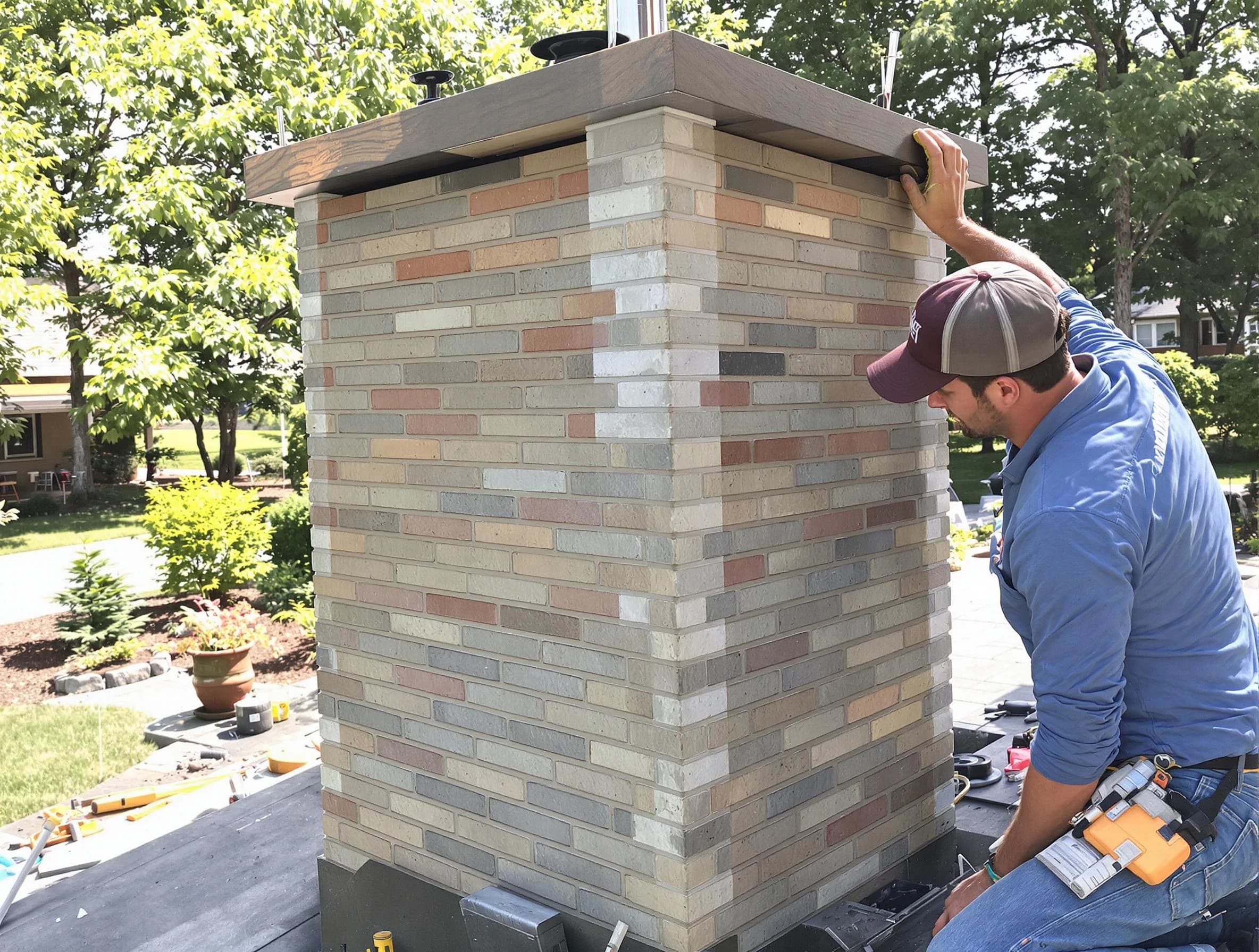 Meadowbrook Chimney Sweep completing a modern chimney remodel in Meadowbrook, VA