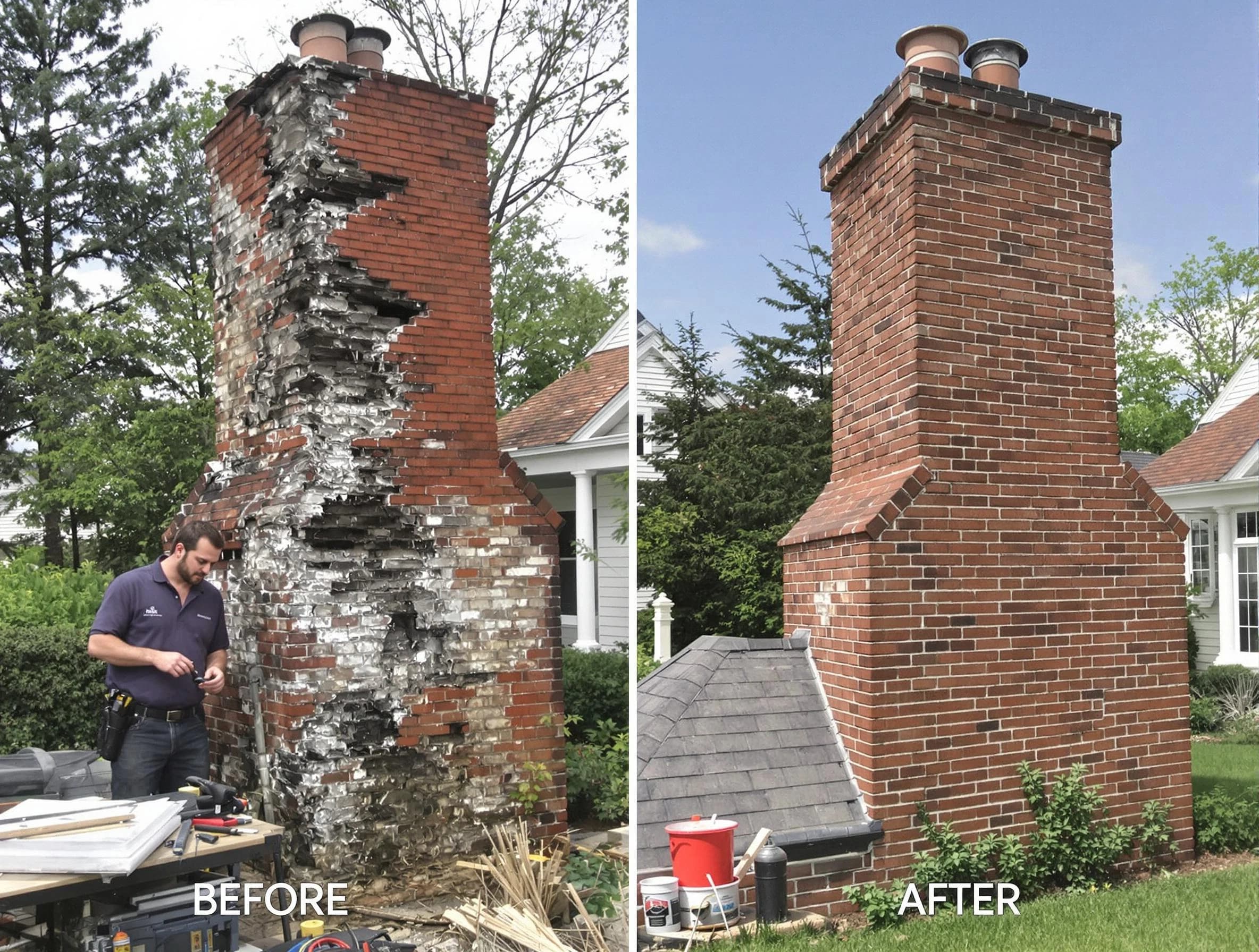 Meadowbrook Chimney Sweep performing a full chimney restoration in Meadowbrook, VA