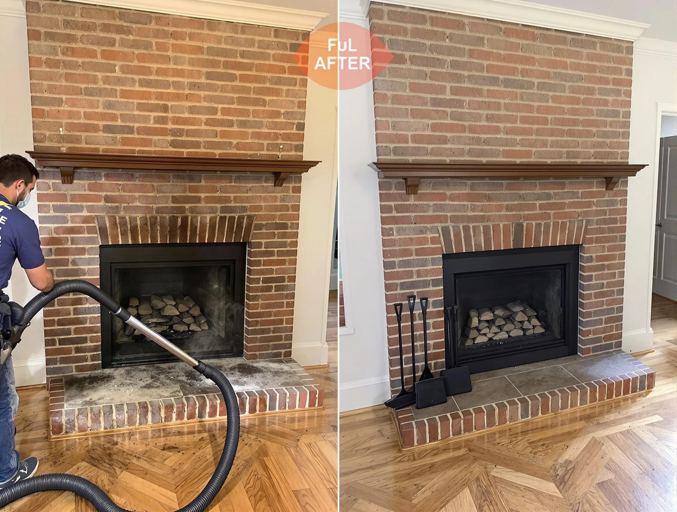Meadowbrook Chimney Sweep carefully sanitizing a fireplace in Meadowbrook, VA