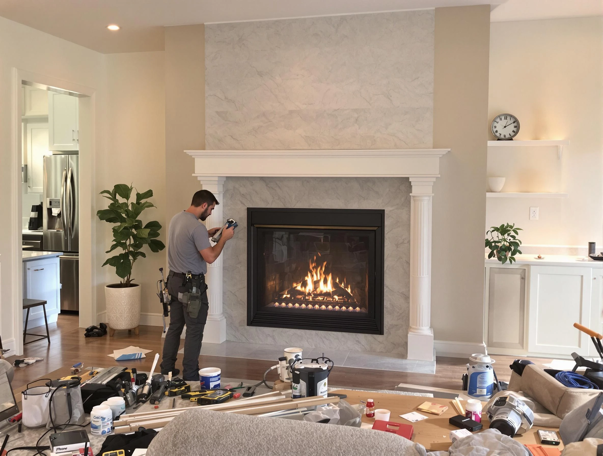 Newly installed fireplace by Meadowbrook Chimney Sweep in Meadowbrook, VA