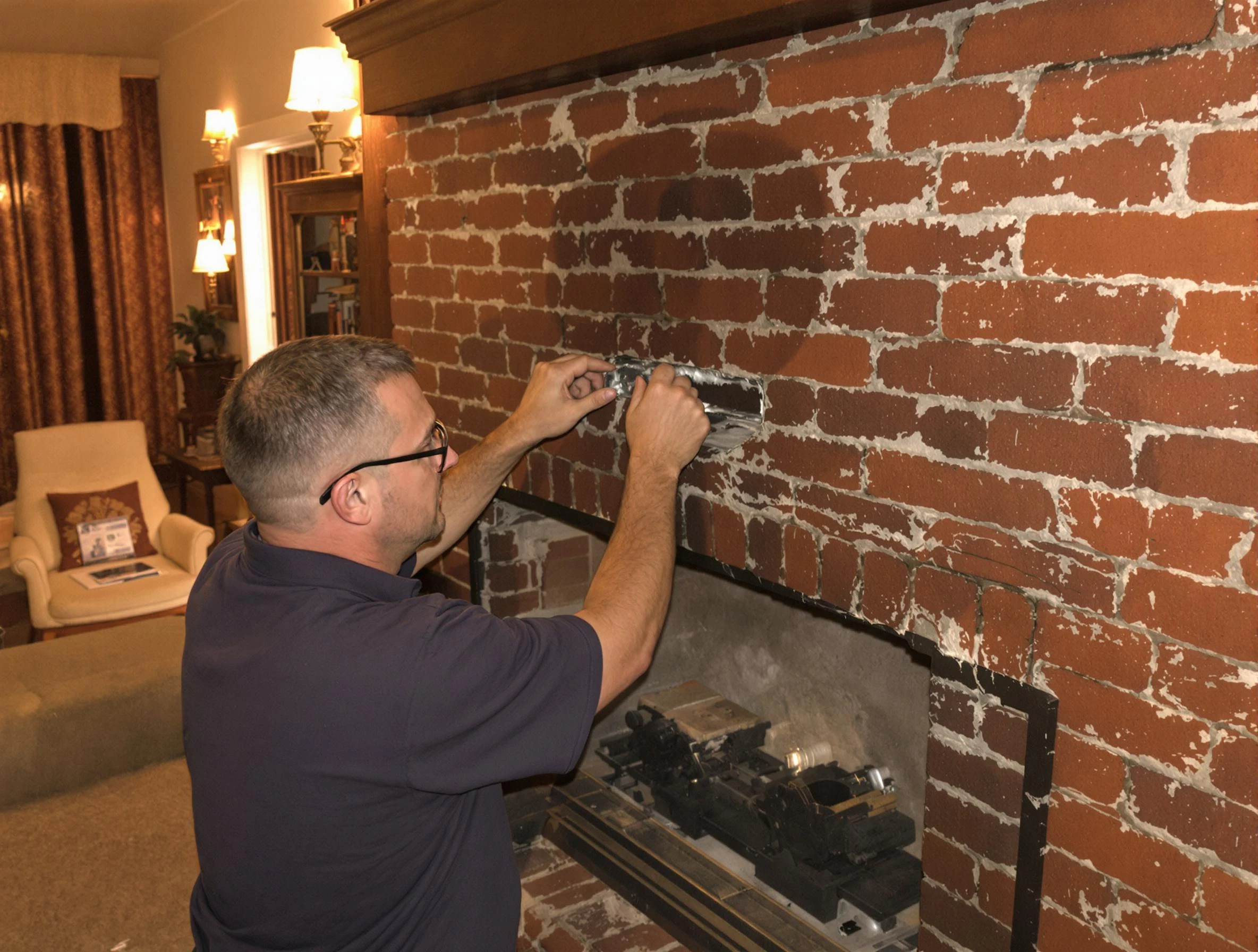 Meadowbrook Chimney Sweep expert fixing a fireplace in Meadowbrook, VA